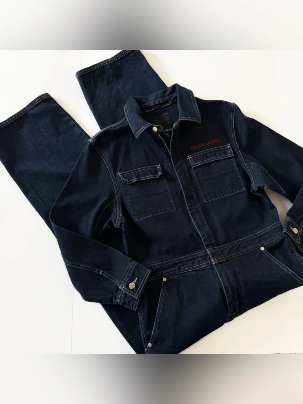 Sean John VTG Y2K Coveralls Denim Jumpsuit Kids Large 16 18 Mens XS Womens Small